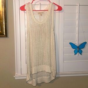 Michael Kors Mesh Knitted Cream Tank Top Size Medium